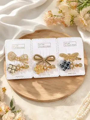 Girl's Beautiful Fancy 3 Pack Hair Pins 