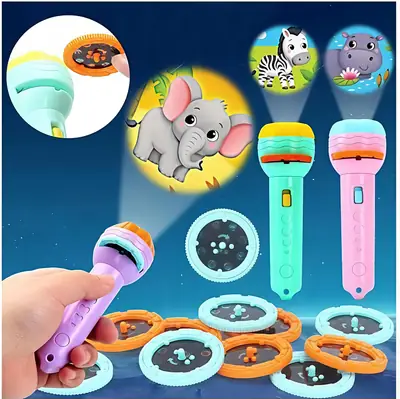 Plastic Animal Print Projector Torch Toy 