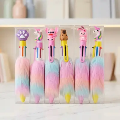 2 Pcs Funky Design 10 In 1 Color Pen For Kids 2  thumbnail 4
