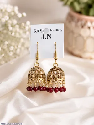 Gold Plated Funky Jhumka Earrings for Women