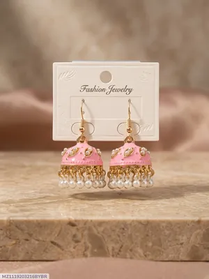 Women Funky Gold Plated Crystal Earrings Multicolor thumbnail 1