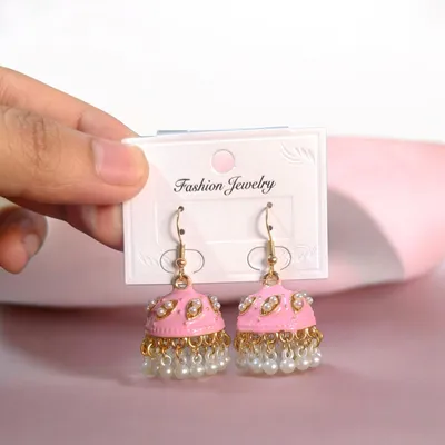 Women Funky Gold Plated Crystal Earrings Multicolor thumbnail 3