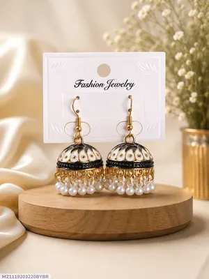Funky Gold Plated Jhumka Earrings for Women Multicolor