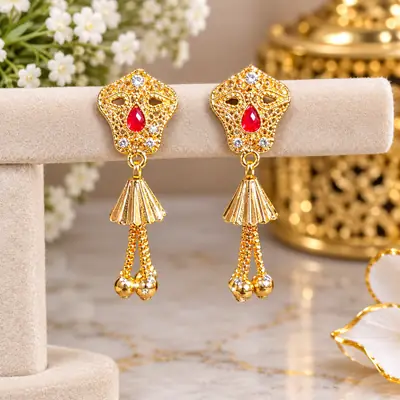 Modern Design Gold Plated Crystal Earrings