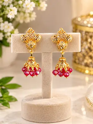 Modern Design Gold Plated Crystal Earrings