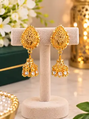 Funky Gold Plated Crystal Earrings