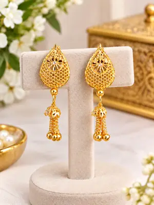 Funky Gold Plated Crystal Earrings