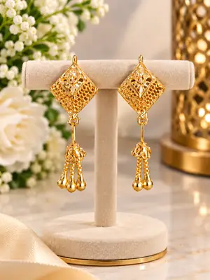 Funky Gold Plated Crystal Earrings