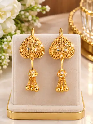 Funky Gold Plated Crystal Earrings