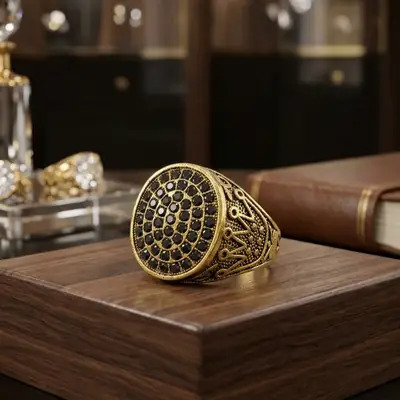 Turkish Design Gold Plated Men's Ring