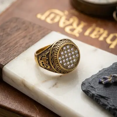 Turkish Design Gold Plated Men's Ring