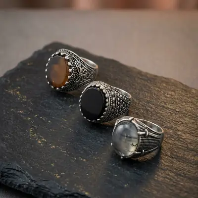 Turkish Design Silver Plated Men's Ring