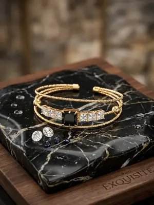 1 Pc Modern Design Gold Plated Crystal Kara Bracelet 3 to 10 year girls 