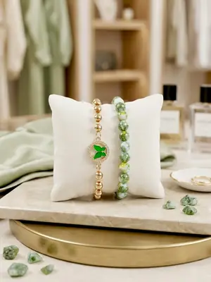 2 Pcs Funky Gold Plated Crystal Chain Bracelet