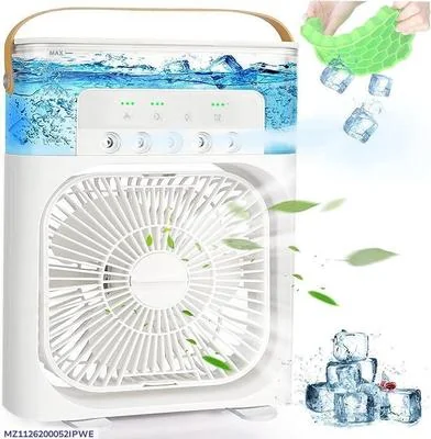 Portable Mini Air Cooler with Night Light - Black White Green thumbnail 11