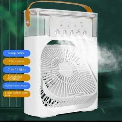 Portable Mini Air Cooler with Night Light - Black White Green thumbnail 4