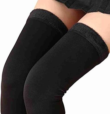 Cozy Black Cotton Knee Warmers for Unisex - 1 Pc