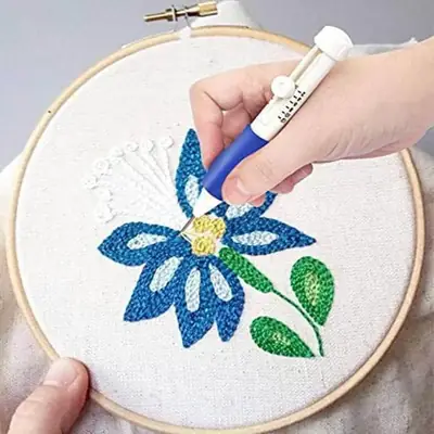 Magic Embroidery Pen Set — 3D Punch Needle Tool Kit for DIY Weaving, Cross Stitch & Creative Embroidery Designs