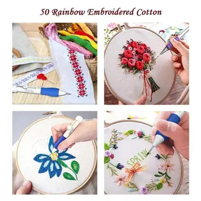 Magic Embroidery Pen Set — 3D Punch Needle Tool Kit for DIY Weaving, Cross Stitch & Creative Embroidery Designs thumbnail 2