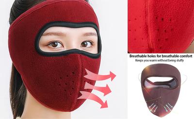 Weather Resistant Full Face Bike Mask Black Red Green thumbnail 3