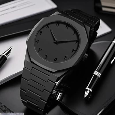 Black Carbon Fiber Men's Watch Quartz Matte Finish thumbnail 7