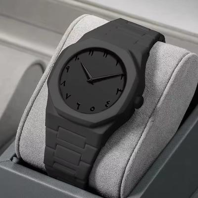 Black Carbon Fiber Men's Watch Quartz Matte Finish thumbnail 2