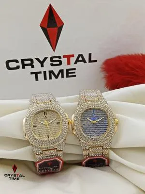 1 Pcs Stainless Steel Diamond Stone Watch (100% Original With Butterfly Lock)  thumbnail 3