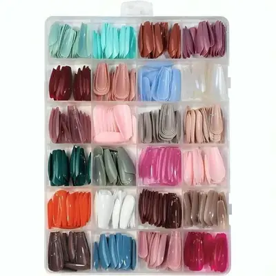 576 PCs Smooth and Even Coverage Stick On Artificial Nails With 1 Free Glue thumbnail 5