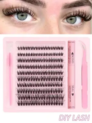3 In 1 Eyelash Kit With Glue & Applicator, (Light weight Thin Eyelashes), 1 Pack 