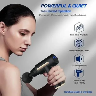 Mini Rechargeable Massager Gun for Office Yoga Fitness Relief thumbnail 4
