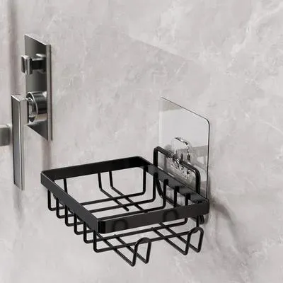 Stainless Steel Soap Organizer Black Wall Mount thumbnail 3