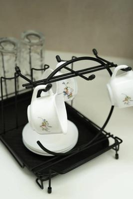 Black Stainless Steel Glass & Plate Drying Rack thumbnail 2