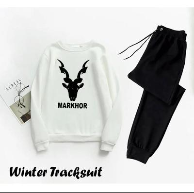 Men Printed Track Suit White Markhor Sweatshirt Trousers Medium to XL thumbnail 2