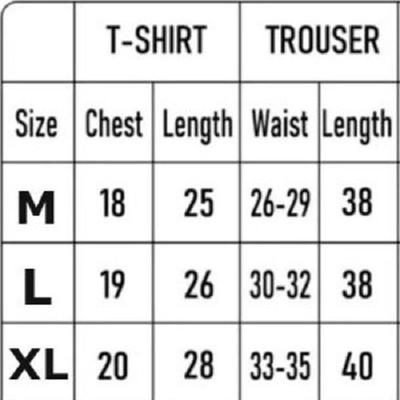Men Cotton Printed Track Suit Black White Graphic T-Shirt Trouser Set thumbnail 3