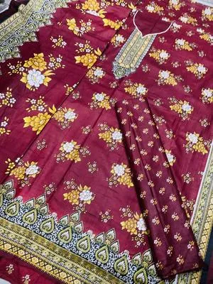 Maroon Floral 3-Piece Kurta Set for Women thumbnail 2