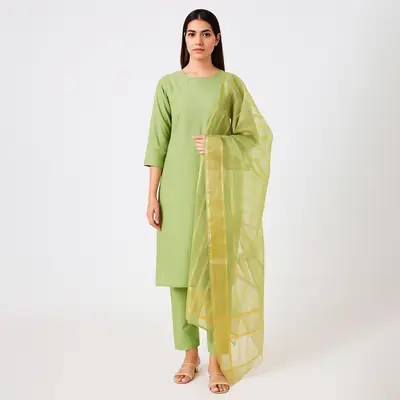 3 Pcs Women's Unstitched Plain Suit