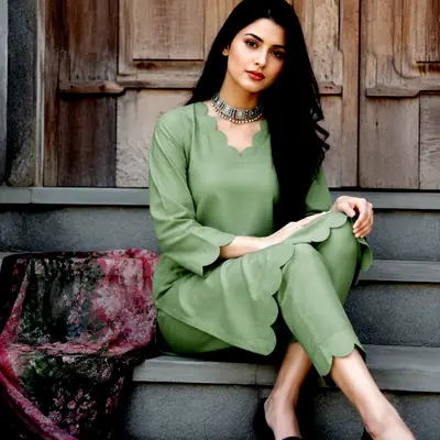 2 Pcs Women's Unstitched Plain Suit