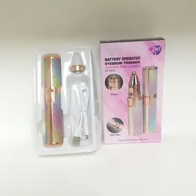 2in1 , Pop-Up Trimmer, Wet, Dry Shave, Shave Sensor, Pivoting Head, Waterproof, Floating Head, Battery Indicator, Rechargeable, Portable, Hypoallergenic, High Efficiency Unisex Eyebrows Hair Trimmer thumbnail 2
