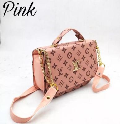 Pink Printed Crossbody Bag for Girls with Gold Chain Strap thumbnail 1
