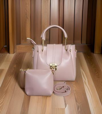Pink PU Leather Crossbody Bag Set for Women thumbnail 2