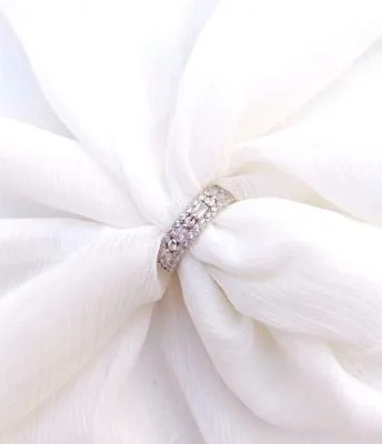 Adjustable Crystal Silver Ring for Women Men