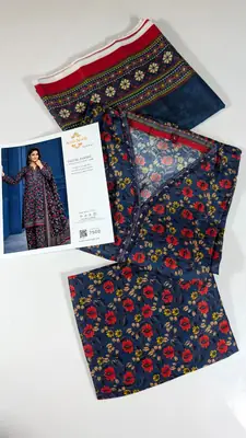 3 Pcs Women's Stitched Lawn Digital Print Suit thumbnail 3