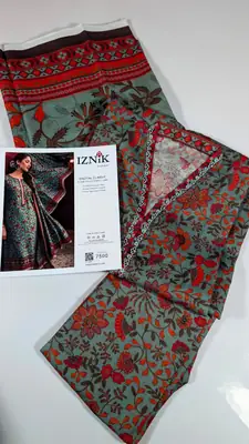 3 Pcs Women's Stitched Lawn Digital Print Suit thumbnail 3