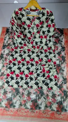 3 Pcs Women's Stitched Lawn Digital Print Suit thumbnail 3