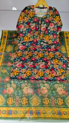 3 Pcs Women's Stitched Lawn Digital Print Suit thumbnail 3