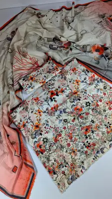 3 Pcs Women's Stitched Lawn Embroidered Suit thumbnail 2