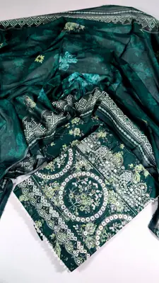 3 Pcs Women's Stitched Lawn Embroidered Suit thumbnail 2