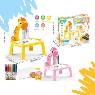 Girl's Plastic LED Projector Art Drawing Table thumbnail 6