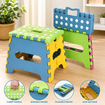 Lightweight And Portable Stepped Toilet Foldable Foot Stool For Children