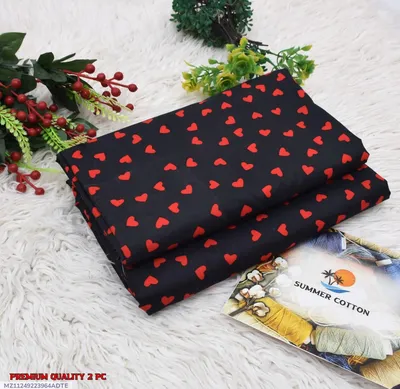 Black Printed 2Pc Polo Cotton Suit for Women thumbnail 1